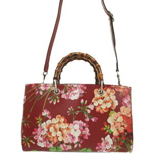 GUCCI Bamboo Shopper Bloom Flower Tote Bag